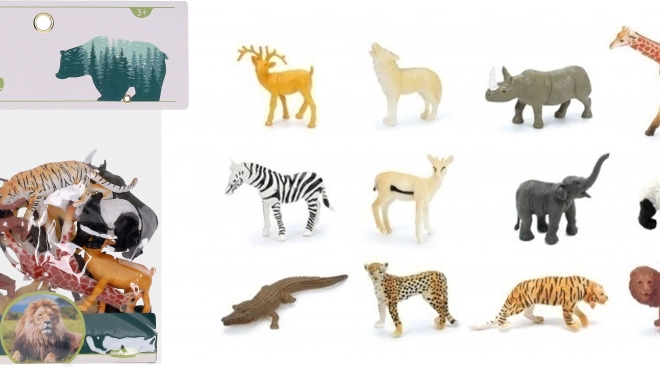 Set von 12 Figuren von Wildtieren