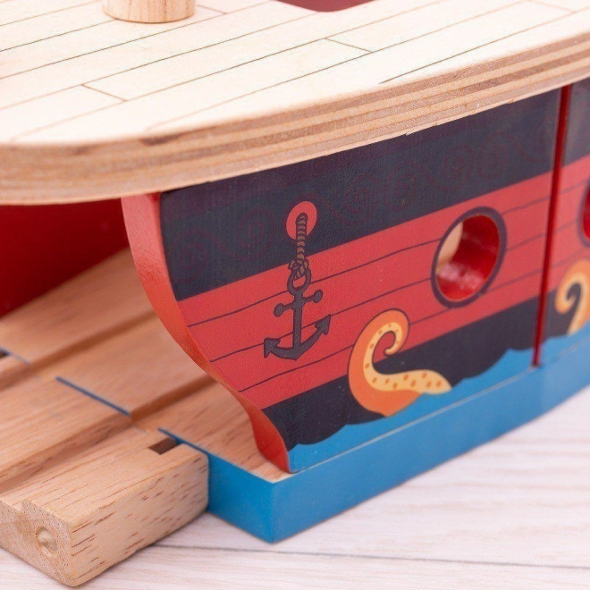 Piratenschiff aus Holz für Bigjigs Rail