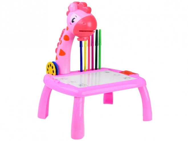 Projektor Giraffe mit 12 Stiften – rosa