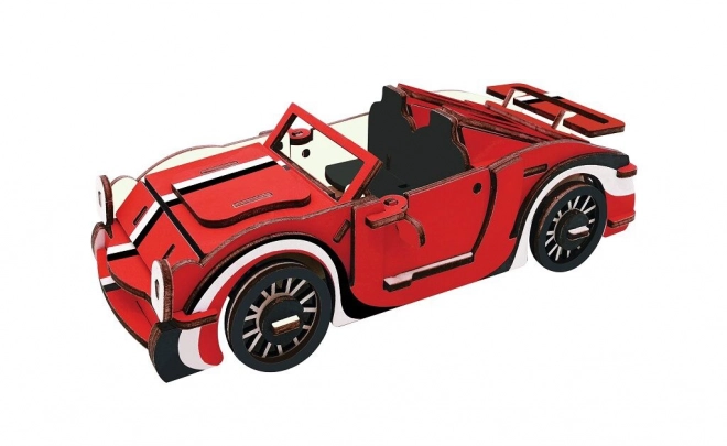 3D Holzpuzzle Roter Cabriolet