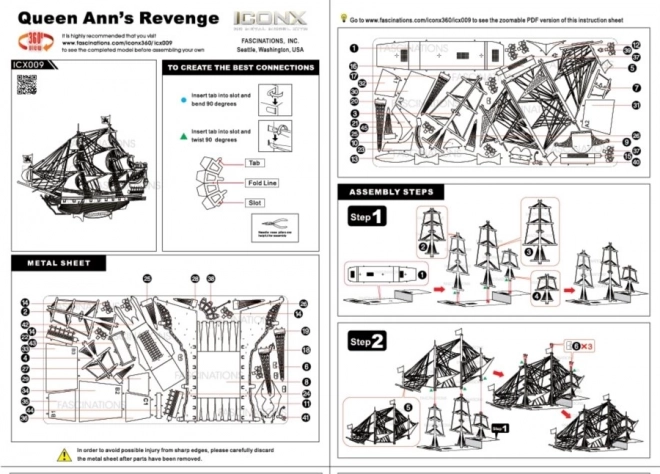 Metal Earth 3D-Puzzle Segelschiff Queen Anne's Revenge