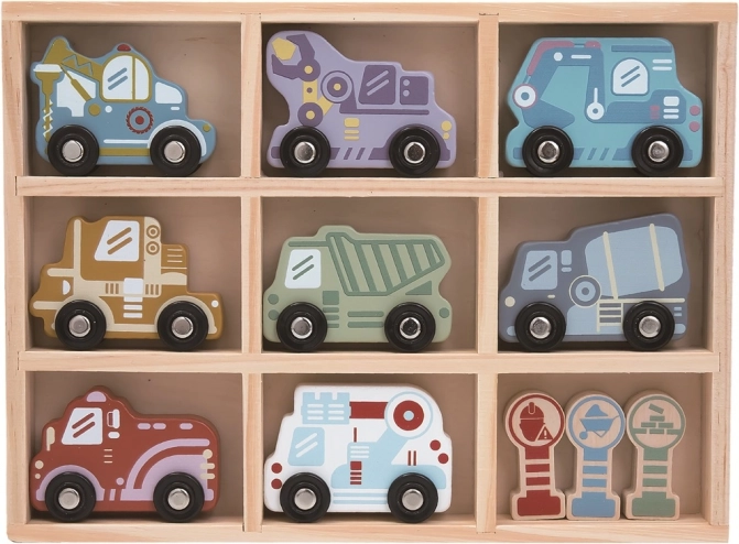 Set aus Holzautos mit Regal 2Kids Toys