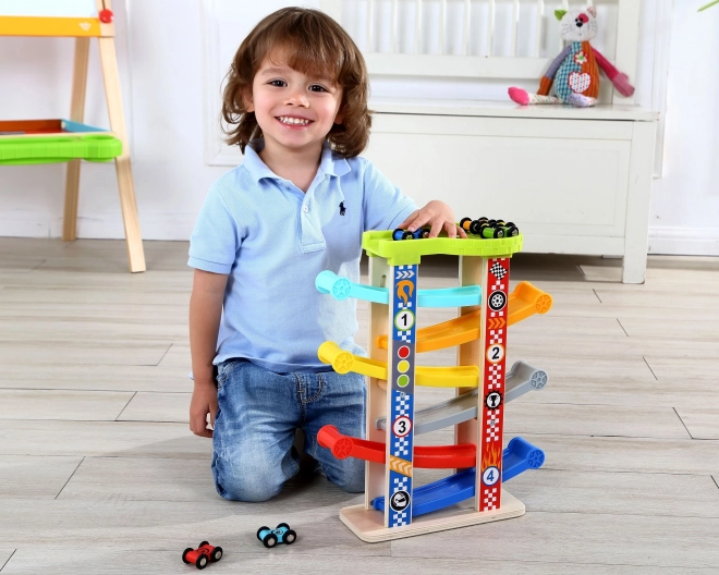 Tooky Toy Bunte Rutsche für Autos
