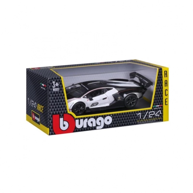 Lamborghini Essenza SCV12 Rennauto Modell Weiß von Bburago im Maßstab 1:24