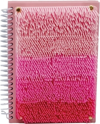 Sensorisches rosafarbenes Notizbuch mit Fransen A5, 80 Blatt