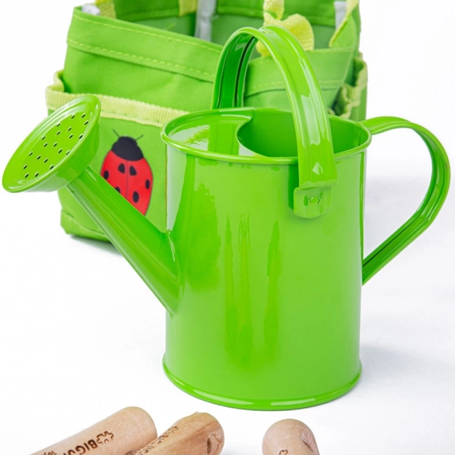 Bigjigs Toys Gartenset mit grüner Leinwandtasche