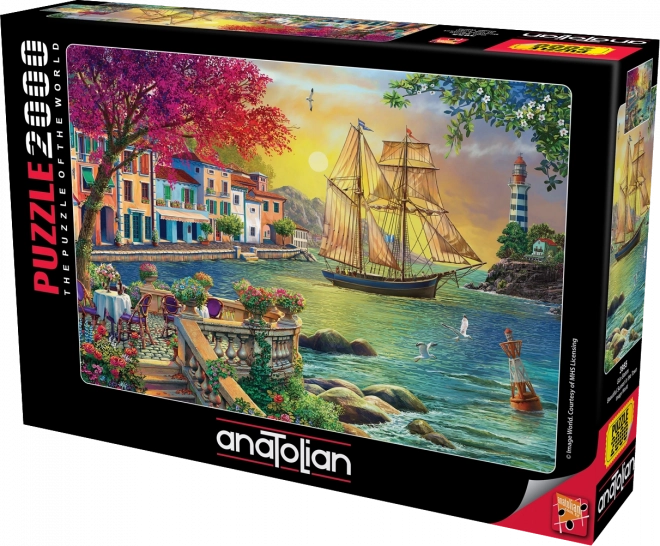 Puzzle Schöner Sonnenuntergang über dem Hafen 2000 Teile