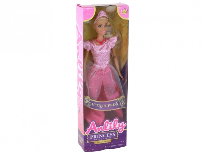 Puppe Anlily Prinzessin Blondine mit Tiara in rosa Kleidern