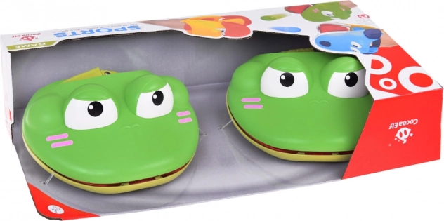 Sportsatz - Geschicklichkeitsspiel Katapult-Frosch mit 4 Bällen