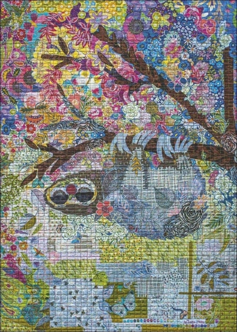 Puzzle Heye Quilt Kunst: Gesticktes Faultier 1000 Teile