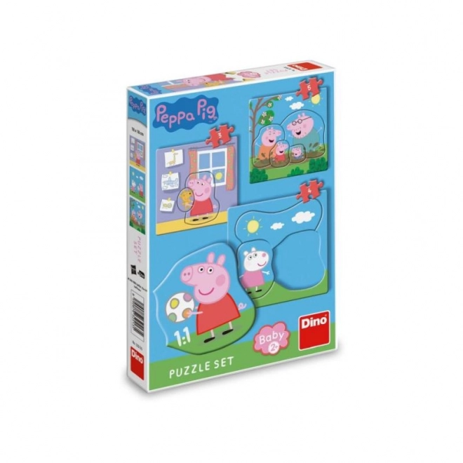 Baby-Puzzle Peppa Wutz und Familie 3 in 1