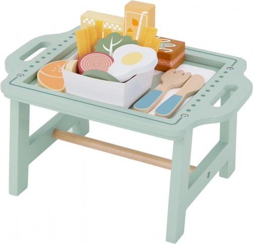 Woopie Green Frühstücksset mit Tablett und Holzzubehör Pastell