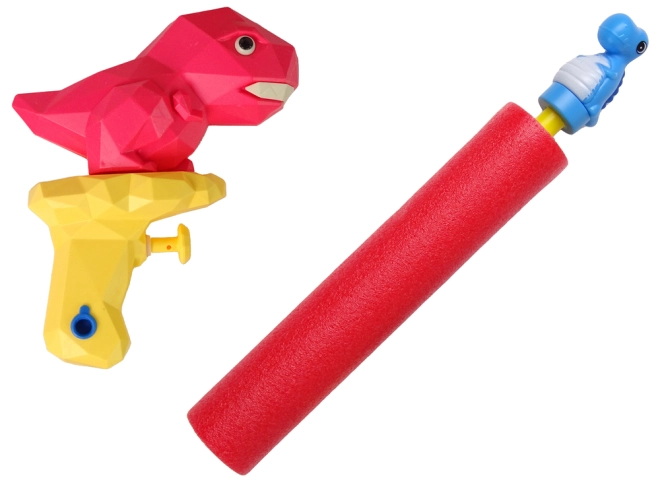 Wasserpistole mit Dinosaurier und Schaumpumpe