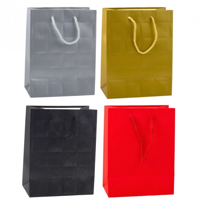 Elegante Geschenktasche mit Reliefmuster von Quadraten