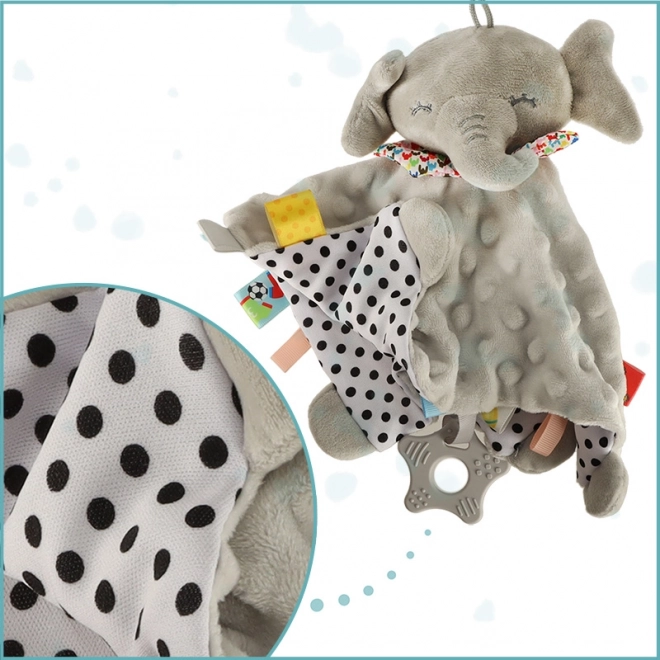 Sensorisches Kuscheltier Elefant mit Knisterlabels