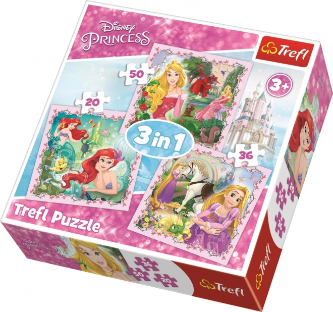 Trefl Disney Prinzessinnen Puzzle mit Freunden 3-in-1