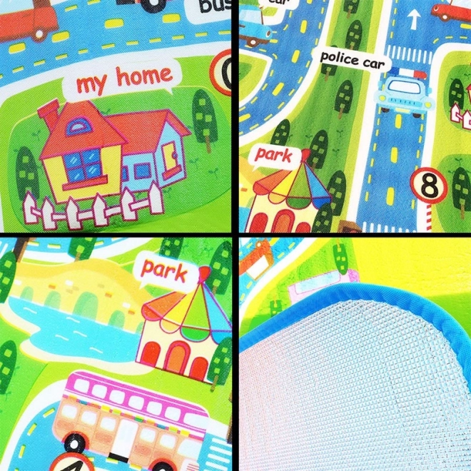 Faltbare Spielmatte mit Stadtmotiv 200 x 160 cm