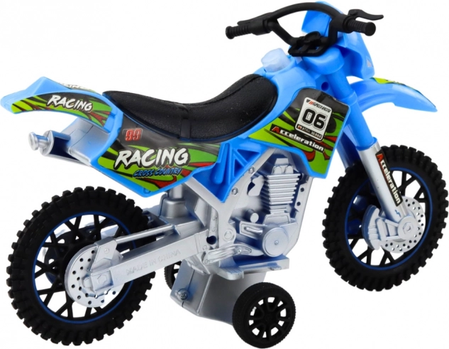 Off-Road Motorrad Blau mit Licht- und Soundeffekten