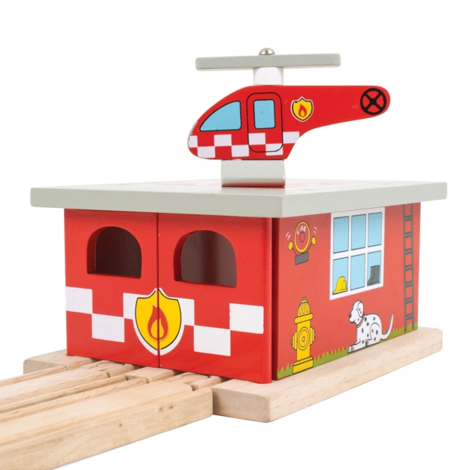 Actionreicher Heliport mit beiliegendem Hubschrauber