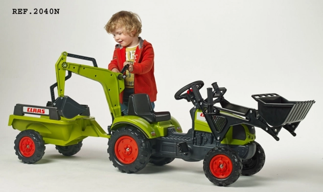 Schlepper Claas Arion mit Lader, Bagger und Anhänger