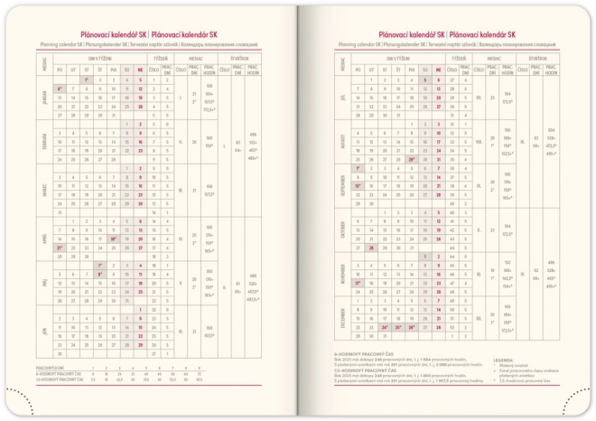 Notique Wochenkalender Twill 2025 Blau-Silber