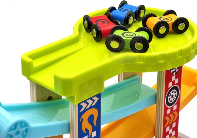 Tooky Toy Bunte Rutsche für Autos