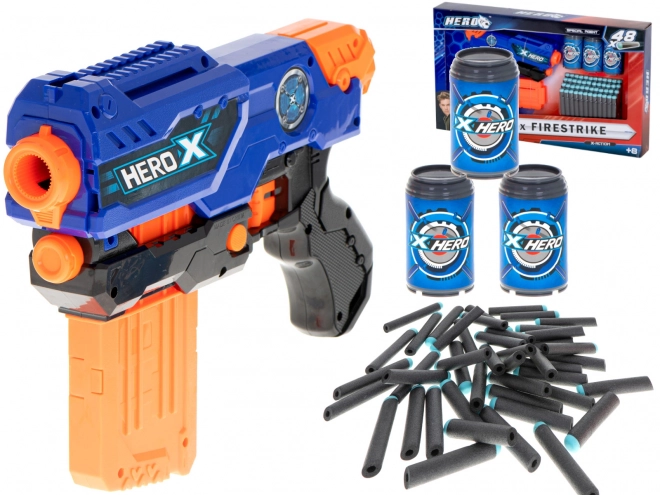 NERF Maschinengewehr für Schaumstoffpfeile + Magazin + 3 Ziele + 48 Pfeile