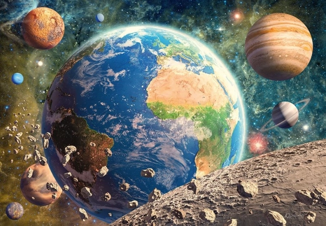 Puzzle Ansicht vom Mond 500 Teile