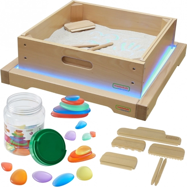 Sensorisches Panel LED mit Zubehör zum Spielen im Sand von Masterkidz