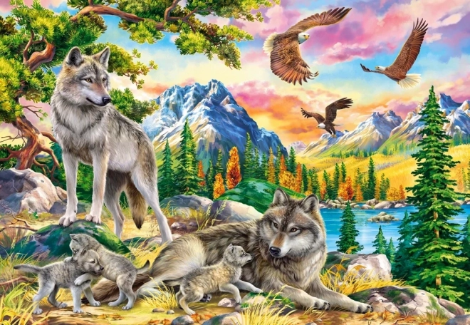 Puzzle Wolfsfamilie 1000 Teile
