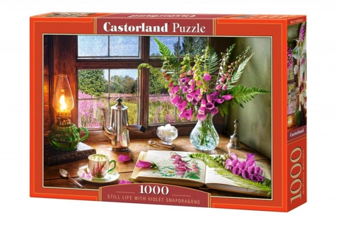 Puzzle 1000 Teile - Stillleben mit lila Löwenküssen
