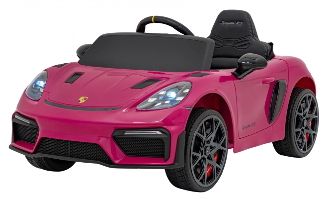 Elektrisches Spielzeugauto Porsche 718 mit MP4-Audiopanel – Rosa
