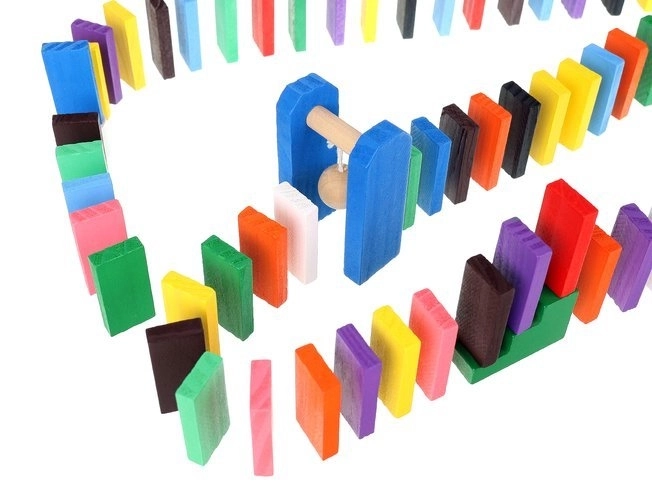 Buntstift-Holzdomino-Set für Kinder