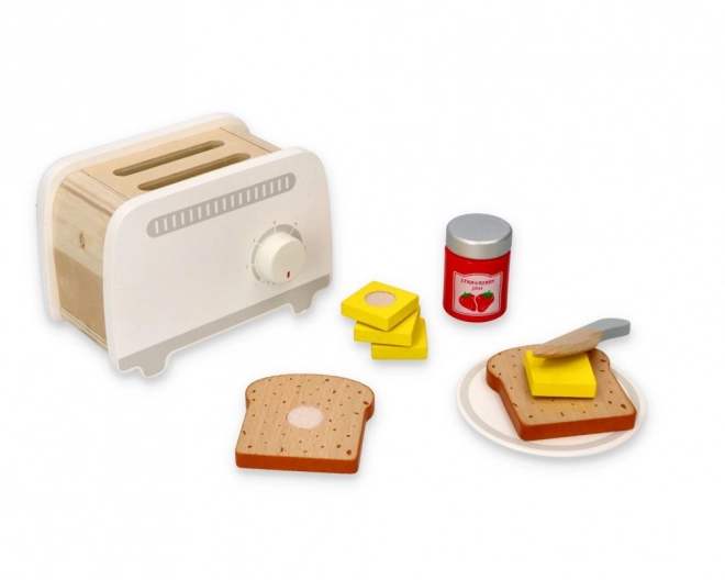 Holz-Spielzeug-Toaster Grau