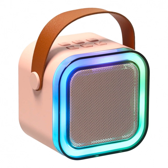 Karaoke-Set mit Mikrofon und tragbarem Bluetooth-Lautsprecher USB Led Rosa
