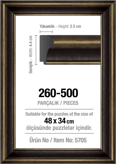 Design-Rahmen für ART PUZZLE 500 Teile 48x34cm Schwarz