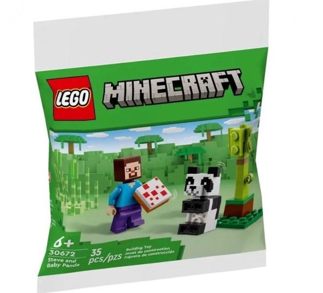 Minecraft Bauklötze Steve und Kleine Panda