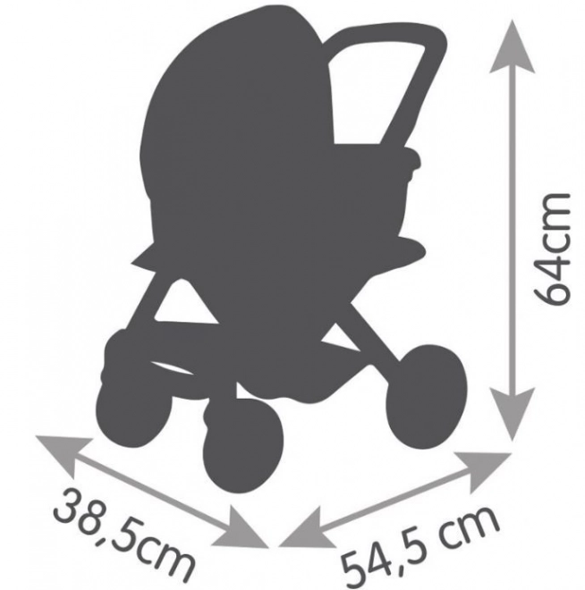 Kombinierter Puppenwagen Grün-Grau