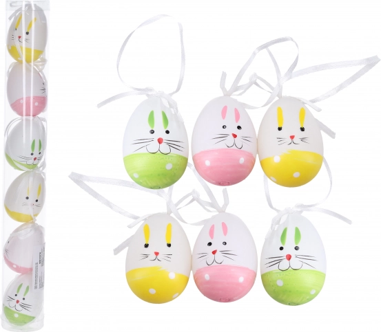 Dekorative bunte Plastikeier 6 cm