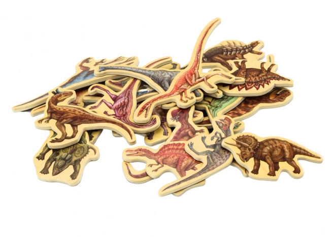 Holzmagnete Dinosaurier Set 20 Stück bunt