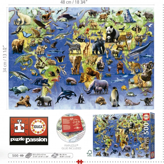Educa Puzzle 100 bedrohte Arten