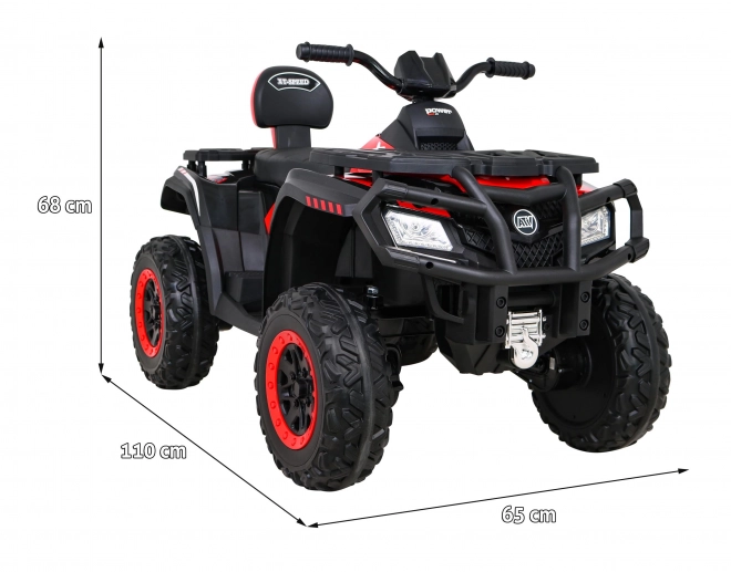 Kinderquad XT-Speed Rot mit 4x4 Antrieb, EVA, sanfter Start, MP3 und LED