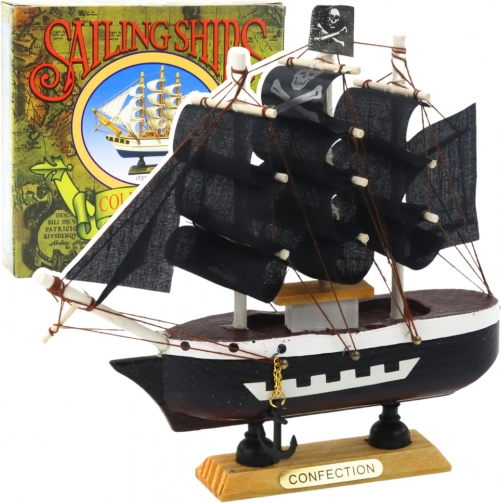 Dekoratives Piratenschiffmodell 16x15 cm