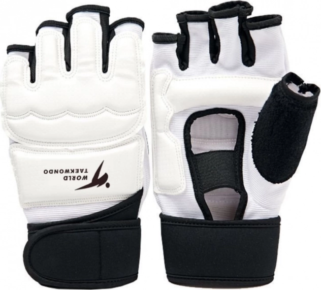 Weiße Taekwondo-Sporthandschuhe XS