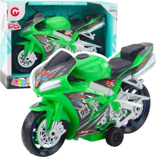 rennmotorrad spielzeug grün mit lichtern und geräuschen