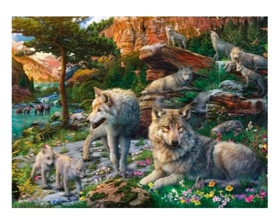 Puzzle 1500 Teile Frühlingswölfe