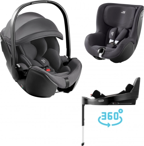 Kinder-Autositz-Set Britax Römer Baby-Safe Pro und Dualfix, grau