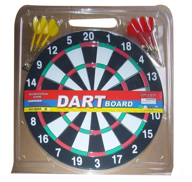 Dartpfeil-Set mit 6 Pfeilen und 37 cm Zielscheibe