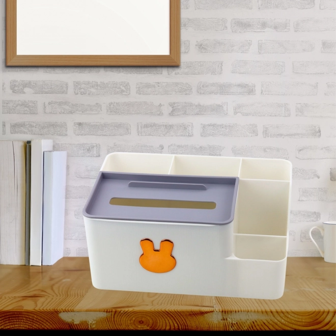 Organizer für den Tisch mit goldenem Kaninchen und Taschentuchbox
