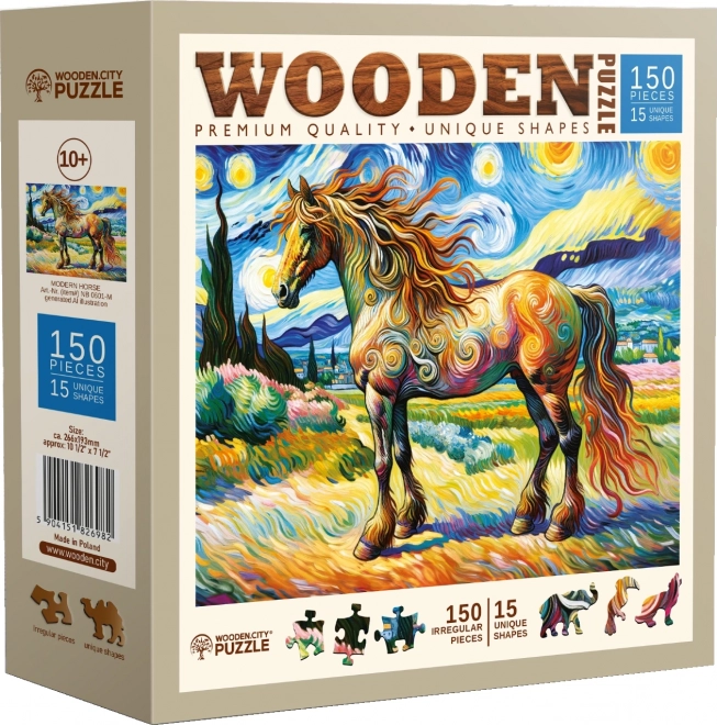 Moderner Holzpuzzle Pferd von Wooden City